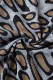 Casual Print Leopard See-through Skinny High Waist Pencil Full Print Trousers