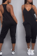 Sexy Solid Patchwork Spaghetti Strap Harlan Jumpsuits