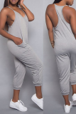 Sexy Solid Patchwork Spaghetti Strap Harlan Jumpsuits