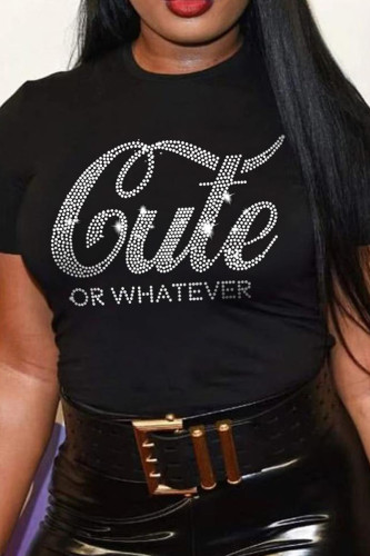 Casual Solid Patchwork Hot Drill O Neck Plus Size Tops