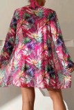 Sexy Print Patchwork Swimsuit Three Piece Set (With Paddings)