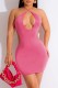 Sexy Solid Hollowed Out Backless Cross Straps Spaghetti Strap Sleeveless Dress Dresses