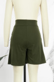 Casual Solid Patchwork Regular High Waist Conventional Solid Color Shorts