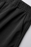 Casual Solid Basic Hooded Collar Long Sleeve Two Pieces
