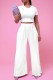 Casual Solid Basic O Neck Short Sleeve Two Pieces