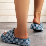 Casual Patchwork Round Comfortable Wedges Shoes