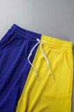 Casual Sportswear Solid Patchwork U Neck Two Pieces