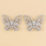 Casual Butterfly Patchwork Rhinestone Earrings