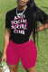 Casual Print Patchwork O Neck Short Sleeve Two Pieces