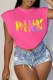 Casual Street Print Letter O Neck T-Shirts