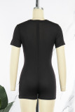 Street Print Letter O Neck Rompers