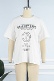 Casual Print Letter O Neck T-Shirts