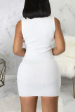Sexy Solid Patchwork O Neck Pencil Skirt Dresses