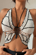 Sexy Solid Hollowed Out Patchwork Swimwears Cover Up