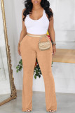 Casual Daily Solid Boot Cut High Waist Solid Color Bottoms
