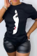 Casual Street Print Patchwork O Neck T-Shirts