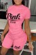 Casual Print Letter O Neck Short Sleeve Two Pieces