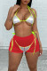 Sexy Solid Bandage Patchwork See-through 3 Piece Sets
