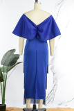 Elegant Solid Tassel Patchwork V Neck Evening Dress Dresses