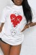 Street Print Patchwork O Neck T-Shirts