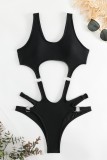 Sexy Solid Hollowed Out Backless Swimwears (With Paddings)