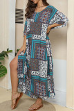 Casual Print Patchwork Swimwears Cover Up