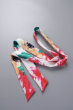 Casual Print Patchwork V Neck Long Dress Dresses