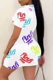 Sexy Street Print Hollowed Out Letter O Neck One Step Skirt Dresses