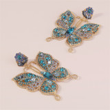 Casual Butterfly Patchwork Rhinestone Earrings