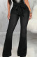 Casual Solid Bandage Patchwork High Waist Denim Jeans