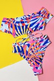 Sexy Print Bandage Hollowed Out Swimwears (With Paddings)
