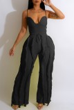 Sexy Casual Solid Tassel Backless Spaghetti Strap Sleeveless Two Pieces