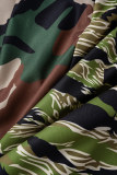 Casual Street Camouflage Print Zipper Regular Mid Waist Straight Full Print Bottoms