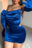 Sexy Solid Backless With Bow Strapless Two Pieces (With Sleeves)