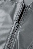 Sexy Solid Patchwork Asymmetrical Zipper Halter Tops