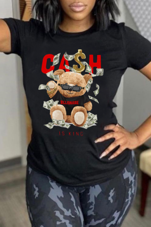 Casual Vintage Print Patchwork O Neck T-Shirts