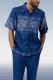 Gradient Short Sleeve Trousers Two-Piece Walking Set