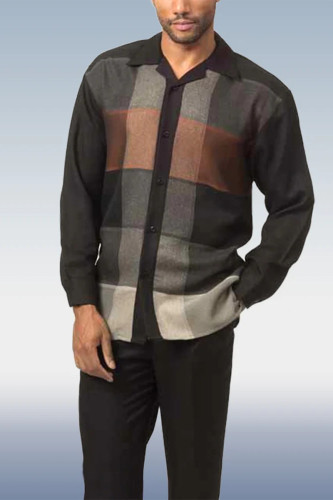 Men's Contrast Color Long Sleeve Walking Suit 034
