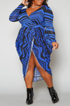 Sexy Casual Street Elegant Geometric Fold V Neck Irregular Dress Plus Size Dresses