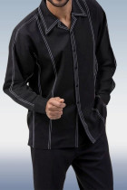 Men's Contrast Color Long Sleeve Walking Suit 036