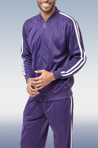 Men's Purple Casual Sportswear 2 Piece Set