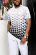 White Cross Pattern Walking Suit Short Sleeve Suit Trousers
