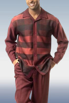 Men's Contrast Color Long Sleeve Walking Suit 030