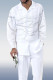 White Art Two-Piece Long Sleeve Print Walking Pants