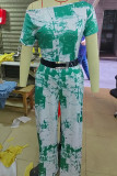 Casual Work Elegant Print Zipper Oblique Collar Regular Jumpsuits(With Black Belt)