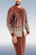Brown Criss Pattern Walking Suit Long Sleeve Suit
