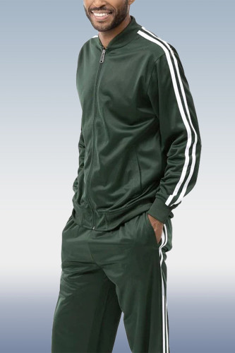 Men's Green Casual Sportswear 2 Piece Set