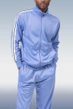 Men's Lake Blue Casual Sportswear 2 Piece Set