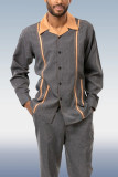 Men's Grey Suede Long Sleeve Walking Suit 026