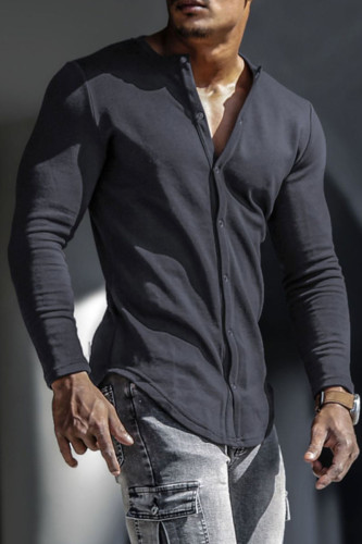 Men's Basic Long Sleeve Top Cardigan